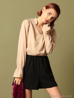 コンビネゾン/ベージュ×ブラック