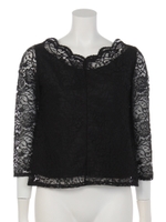 スカラップレースブラウス/ピンク