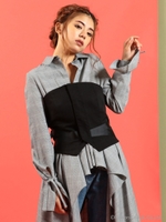 ドロストリボンビスチェ/グレーチェック