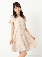 マリーフルールシアーチェックワンピース/ベージュ