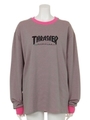 THRASHERボーダー L/S TEE/ピンク