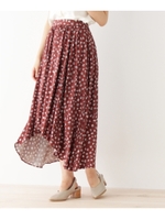 イレヘムフラワー柄スカート/レンガ(169)