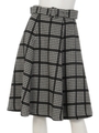 ドビーチェックフレアスカート/ピンク