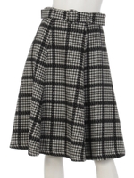 ドビーチェックフレアスカート/ピンク