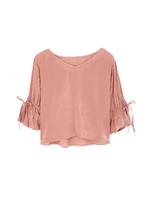 マロンサテンキャンディスリーブブラウス/ピンクモカ1(091)