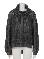 【Latina】オフタートルMIXニットチュニックトップス/ワイン(026)