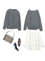 【WEB限定】ゴールドボタンknit3点セット/グレー