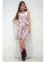 ブロケード　フローラル　ワンピース/ピンク(090)