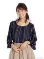 袖リボンTブラウス/クロ