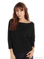 裏毛ボートネックカットソー/ブラック