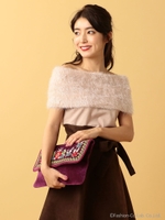 フェザーヤーンオフショルニット/ブルー