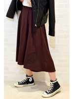 ベルト付刺繍フィッシュテールスカート/モスグリーン(140)