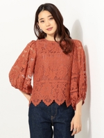 〓★JC スカラップレース パフスリーブブラウス/BRICK