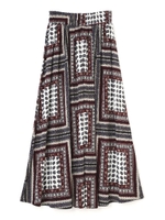 エスニックギャザーマキシスカート/レッド(100)