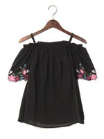 カットワーク刺繍オフS/TOPS/クロ