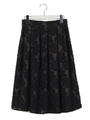 花柄ジャガードスカート/ブラック