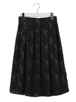 花柄ジャガードスカート/ブラック