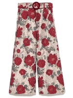 光沢ジャガードパンツ/RED