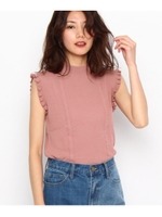 フリルノースリーブニット/ベビーピンク(071)