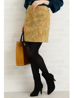 ゴブラン織りミニスカート/ブラック1(011)