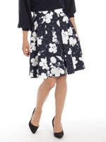 ドット花柄スカート/ピンク