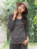 SILK VELVET 14GG プルオーバー/カーキ