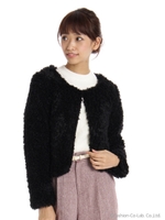 ふわもこフェイクファージャケット/ピンク