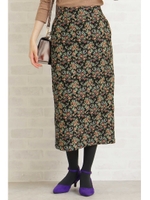 フラワージャガードロングタイトスカート/オフ(030)