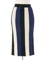 配色ニットスカート/ブラック