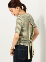 ○TORRAZZO DONNA ストライプ インナー付き プルオーバー / トラッゾドンナ/NATURAL