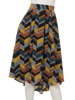 幾何学柄スカート/ピンク