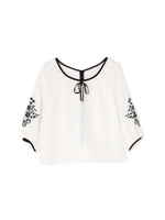 パフ　エンブロイダリーブラウス/ホワイト(030)