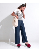 【anap mimpi】サイドジップデニムワイドパン/ブルー(019)