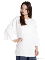 度詰天竺 ポケットビックTシャツ/ホワイト