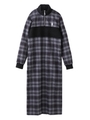 PLAID HALF ZIP DRESS/パープル
