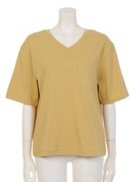 【Aunt Marie's】Vネックポケット付T/YEL