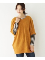 【SET商品】バイアスリブニットソー+ボーダー長袖Tシャツ/ロイヤルパープル(082)