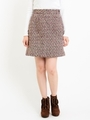 ツイード台形スカート/ブラウン柄