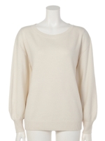 バルーンスリーブクルーネックニットPO/D/GRN