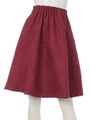 フェイクスエードウエストギャザースカート/ボルドー