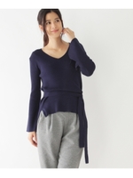 ベルスリーブベルテッドニット/ブルー系(094)