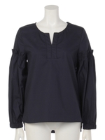 袖切替デザインブラウス/ネイビー