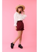 コットン刺繍ブラウス/ホワイト