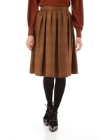 ラメチェックスカート/ベージュ8(048)