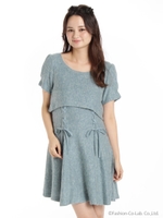 編み上げワンピース/ベージュ