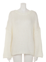 【Shelly island】ローゲージラウンドネックニット/ベージュ