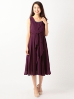 ウエストフリルミモレドレス《結婚式/二次会/謝恩会/パーティー》/パープル
