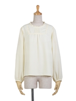 【F i.n.t】ピンタックスクエアヨークブラウス/BLACK