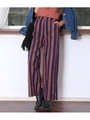 【anap mimpi】レトロストライプワイドパンツ/ブラック(027)