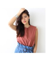 スカラップノースリトップス/テラコッタ